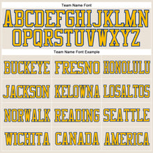 Загрузить изображение в средство просмотра галереи, Custom Cream Gold-Royal Mesh Authentic Football Jersey