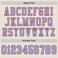 Charger l'image dans la galerie, Custom Cream Light Blue-Red Mesh Authentic Football Jersey