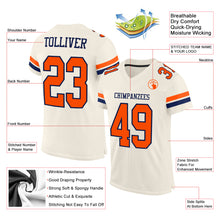 Загрузить изображение в средство просмотра галереи, Custom Cream Orange-Navy Mesh Authentic Football Jersey