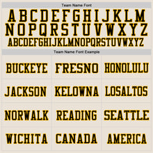 Load image into Gallery viewer, Custom Cream Black-Gold Mesh Authentic Football Jersey