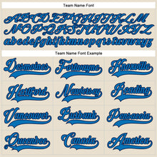 Загрузить изображение в средство просмотра галереи, Custom Cream Blue-Navy Hockey Lace Neck Jersey