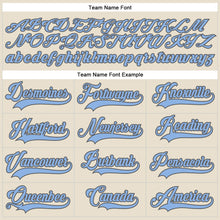 Загрузить изображение в средство просмотра галереи, Custom Cream Light Blue-Steel Gray Hockey Lace Neck Jersey