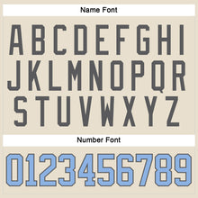 Загрузить изображение в средство просмотра галереи, Custom Cream Light Blue-Steel Gray Hockey Lace Neck Jersey