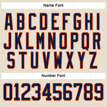 Load image into Gallery viewer, Custom Cream Navy-Orange Hockey Lace Neck Jersey