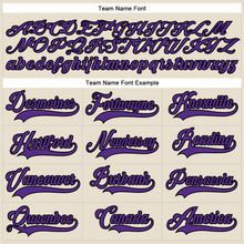 Load image into Gallery viewer, Custom Cream Purple-Black Hockey Lace Neck Jersey