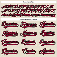 Laden Sie das Bild in den Galerie-Viewer, Custom Cream Maroon-Black Hockey Lace Neck Jersey