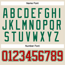 Load image into Gallery viewer, Custom Cream Red-Kelly Green Hockey Lace Neck Jersey