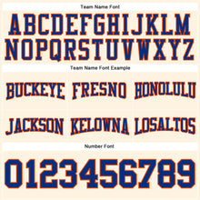 Load image into Gallery viewer, Custom Stitched Cream Royal-Orange Football Pullover Sweatshirt Hoodie