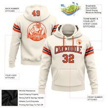 Laden Sie das Bild in den Galerie-Viewer, Custom Stitched Cream Orange-Navy Football Pullover Sweatshirt Hoodie