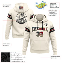 Laden Sie das Bild in den Galerie-Viewer, Custom Stitched Cream Vintage USA Flag Black-Crimson Football Pullover Sweatshirt Hoodie
