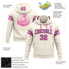 Laden Sie das Bild in den Galerie-Viewer, Custom Stitched Cream Pink Black-Light Blue Football Pullover Sweatshirt Hoodie