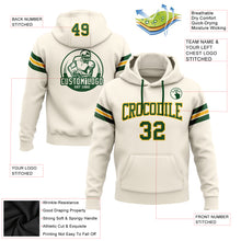 Laden Sie das Bild in den Galerie-Viewer, Custom Stitched Cream Green-Gold Football Pullover Sweatshirt Hoodie