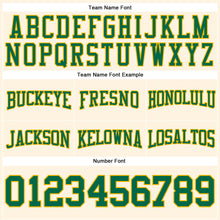 Laden Sie das Bild in den Galerie-Viewer, Custom Stitched Cream Kelly Green-Gold Football Pullover Sweatshirt Hoodie
