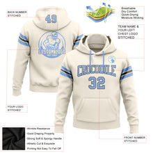 Laden Sie das Bild in den Galerie-Viewer, Custom Stitched Cream Light Blue-Steel Gray Football Pullover Sweatshirt Hoodie