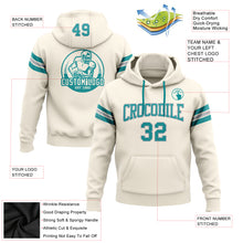 Загрузить изображение в средство просмотра галереи, Custom Stitched Cream Teal-Gray Football Pullover Sweatshirt Hoodie