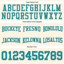 Загрузить изображение в средство просмотра галереи, Custom Stitched Cream Teal-Gray Football Pullover Sweatshirt Hoodie