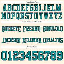 Laden Sie das Bild in den Galerie-Viewer, Custom Stitched Cream Teal-Black Football Pullover Sweatshirt Hoodie