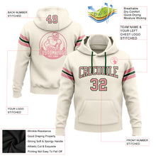 Laden Sie das Bild in den Galerie-Viewer, Custom Stitched Cream Medium Pink-Green Football Pullover Sweatshirt Hoodie