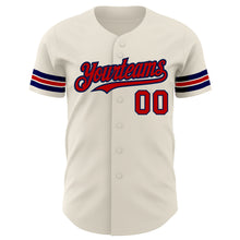 Charger l'image dans la galerie, Custom Cream Red-Navy Authentic Baseball Jersey