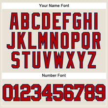 Charger l'image dans la galerie, Custom Cream Red-Navy Authentic Baseball Jersey