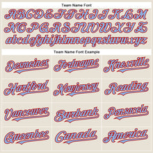 Charger l'image dans la galerie, Custom Cream Light Blue-Red Authentic Baseball Jersey