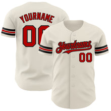 Charger l'image dans la galerie, Custom Cream Red-Black Authentic Baseball Jersey