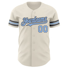 Charger l'image dans la galerie, Custom Cream Light Blue-Steel Gray Authentic Baseball Jersey