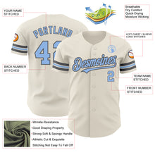 Charger l'image dans la galerie, Custom Cream Light Blue-Steel Gray Authentic Baseball Jersey