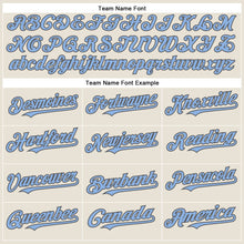 Charger l'image dans la galerie, Custom Cream Light Blue-Steel Gray Authentic Baseball Jersey