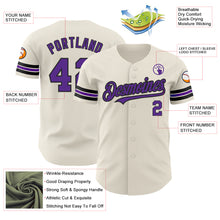 Charger l'image dans la galerie, Custom Cream Purple-Black Authentic Baseball Jersey