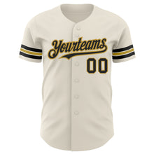 Charger l'image dans la galerie, Custom Cream Black-Old Gold Authentic Baseball Jersey
