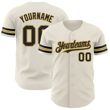 Charger l'image dans la galerie, Custom Cream Black-Old Gold Authentic Baseball Jersey