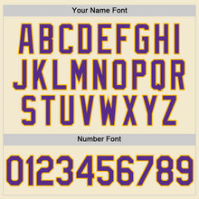Загрузить изображение в средство просмотра галереи, Custom Cream Purple-Gold Authentic Throwback Baseball Jersey