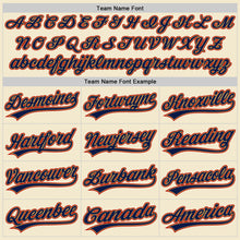 Charger l'image dans la galerie, Custom Cream Navy Old Gold-Red Authentic Throwback Baseball Jersey