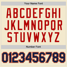 Charger l'image dans la galerie, Custom Cream Navy Old Gold-Red Authentic Throwback Baseball Jersey