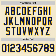 Charger l'image dans la galerie, Custom Cream Navy-Gold Authentic Throwback Baseball Jersey