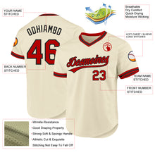 Load image into Gallery viewer, Custom Cream Red-Black Authentic Throwback Baseball Jersey
