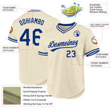 Charger l'image dans la galerie, Custom Cream Royal-White Authentic Throwback Baseball Jersey