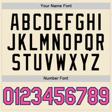 Charger l'image dans la galerie, Custom Cream Pink Black-Light Blue Authentic Throwback Baseball Jersey