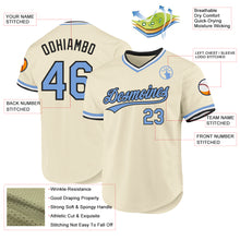 Load image into Gallery viewer, Custom Cream Light Blue-Black Authentic Throwback Baseball Jersey
