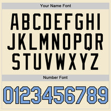 Charger l'image dans la galerie, Custom Cream Light Blue-Black Authentic Throwback Baseball Jersey