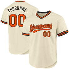 Charger l'image dans la galerie, Custom Cream Orange-Black Authentic Throwback Baseball Jersey