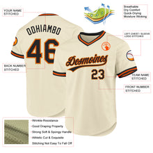Charger l'image dans la galerie, Custom Cream Black Orange-Old Gold Authentic Throwback Baseball Jersey