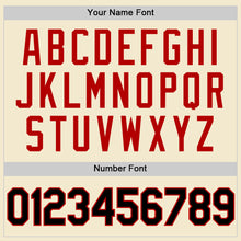 Charger l'image dans la galerie, Custom Cream Black-Red Authentic Throwback Baseball Jersey