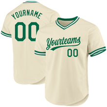 Charger l'image dans la galerie, Custom Cream Kelly Green-White Authentic Throwback Baseball Jersey