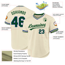 Charger l'image dans la galerie, Custom Cream Green-Royal Authentic Throwback Baseball Jersey