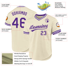 Charger l'image dans la galerie, Custom Cream Purple-White Authentic Throwback Baseball Jersey