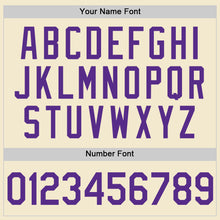 Charger l'image dans la galerie, Custom Cream Purple-White Authentic Throwback Baseball Jersey