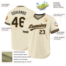 Charger l'image dans la galerie, Custom Cream Black-Old Gold Authentic Throwback Baseball Jersey