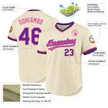 Charger l'image dans la galerie, Custom Cream Purple Pink-Black Authentic Throwback Baseball Jersey